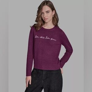 BCBG Women's Bon Chic Genre Long Sleeve Sweater